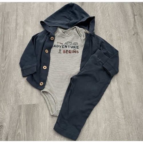 12m Baby Boy Outfit Shirt Sweater Jacket Pants 3pc Set Carters