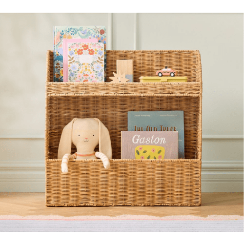 Rattan Bookshelf w/ Storage