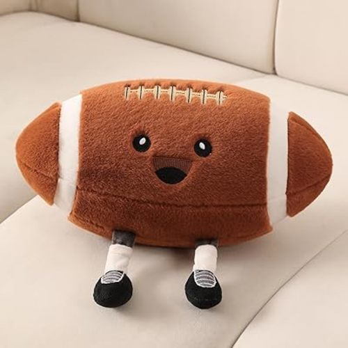 Funny Football Plush with Legs – Cute Stuffed Animal Toy for Boys Girls, Football Throw Pillow Gift for Room Decor, Couch or Bed Valentines Day Gifts (Football Pillow 9 Inch)
