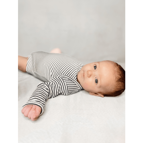 Black Stripe / Organic Ribbed Long Sleeve Bodysuit