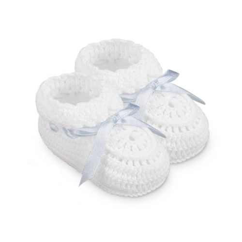 Jefferies Socks Baby Girls Hand Crochet Bootie 1 Pair