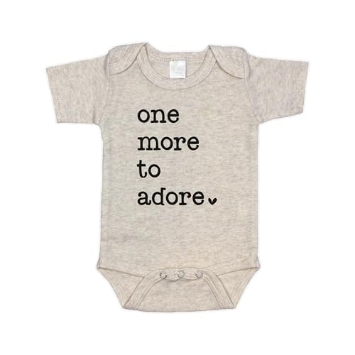 Pineapple Pancake Kids One More to Adore Infant Bodysuit, White and Natural, Pregnancy Announcement