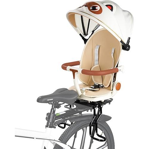Rear Child Bike Seat,Rear Mounted Child Bike Seats,Back Mount Child Seat with Back Rest Armrest Foot Pedals,Width Adjustable Bicycle Rear Seat,Fits All Bicycle Rear Frames