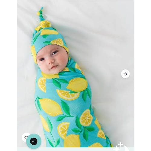 Blue Sunny Citrus Swaddle & Hat Set – Little Sleepies