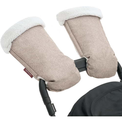 Momcozy Stroller Gloves Warmmuffs,Universal Winter Anti-Freeze Stroller Mittens,Winter Handmuff Stroller Accessories,Ultra-Plush,Weather-Proof,Foldable Adjustable,Shopping Golf Pet Cart, Khaki