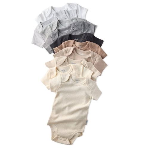 Butterblu AVERY 10-Pack Short Sleeve Bodysuits Stone Natural Rainbow Newborn
