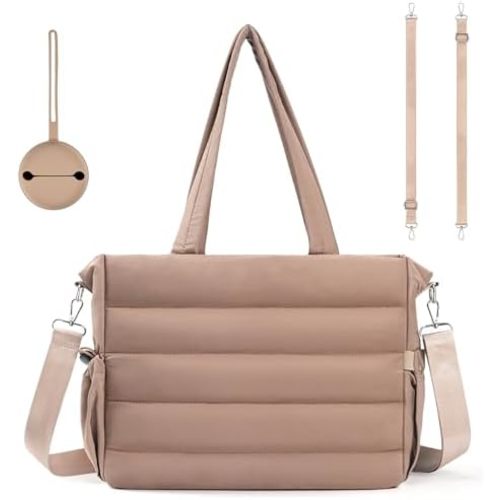 GEMIU Diaper Bag Tote, Large Capacity Travel Diaper Baby Bags Crossbody Hospital Mom Bag,with Silicone Pacifier Case