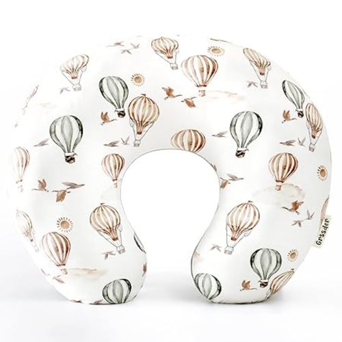 GRSSDER Nursing Pillow Cover Stretchy Minky Removable Nursing Covers for Breastfeeding Pillows, Ultra Soft Comfortable Slipcover for Boy and Girls, Balloon