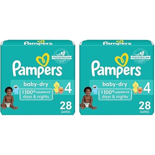 Pampers Baby Dry, Diapers Size 4, 28 Count (Pack of 2)