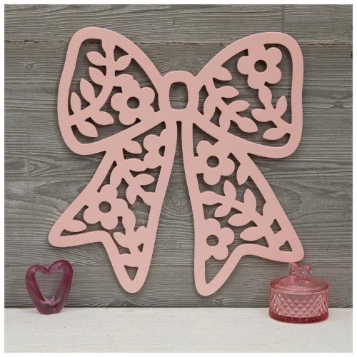 Pink Bow Wood Wall Decor