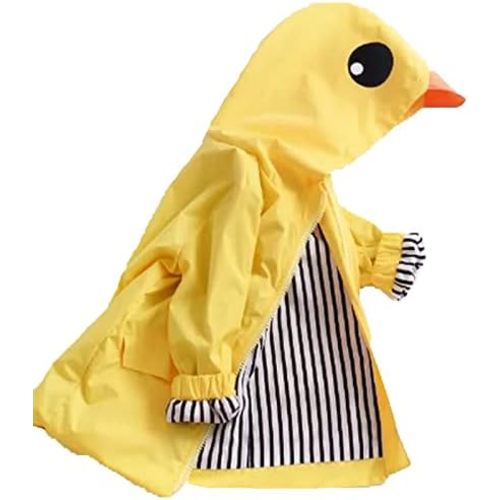 Toddler Baby Boy Girl Duck Rain Jacket Cute Cartoon Yellow Raincoat Hoodie Kids Coat Windbreaker School Outfit