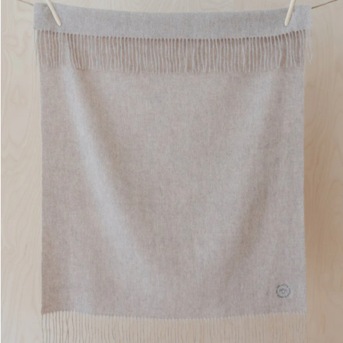 Lambswool Baby Blanket in Oatmeal Melange