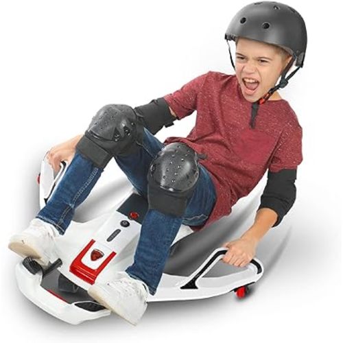 Rollplay Nighthawk NexGen Electric Ride On Toy for Ages 6 & Up with High Power 24V Lithium Ion Battery, Side Handlebars for Steering, and a Top Speed of 6.5 MPH, White