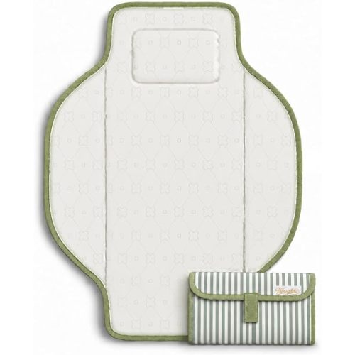 Portable Diaper Changing Pad, Sage Stripes