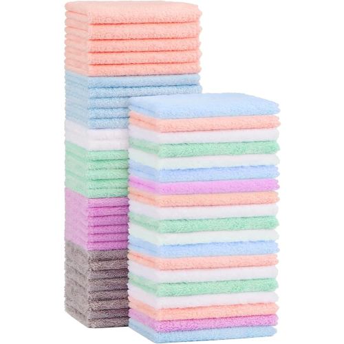 Orighty Baby Washcloths 50-Pack, Microfiber Coral Fleece Baby Face Towels, Soft and Absorbent Wash Cloths for Newborns, Infants and Toddlers, Gentle on Delicate Skin for Face Hands and Body, 7x9 Inch