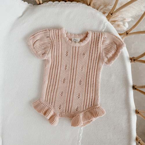 Margot Knit Romper - Pink Lemonade – Blossom and Pear