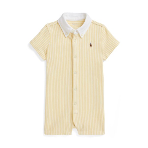 Cotton Piqué Romper, 6M