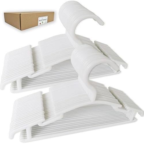 Baby Hangers MOBU Baby Clothes Hangers 40 Pack Nursery Closet Hangers for Newborn Infant Toddler (40_White)