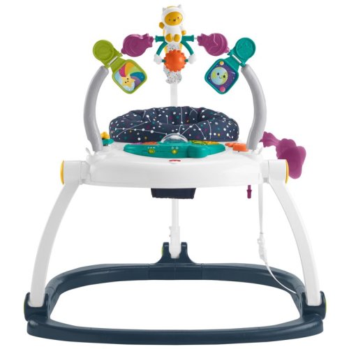 ​Fisher-Price Astro Kitty SpaceSaver Jumperoo, Space-Themed Infant Activity Center with Adjustable Bouncing Seat, Lights, Music and Interactive Toys