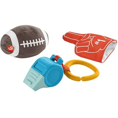 Fisher-Price Tiny Touchdowns Gift Set, Football Themed Infant Toys & Teether for Babies Ages 3 Months & Up, Multi, 9 Count
