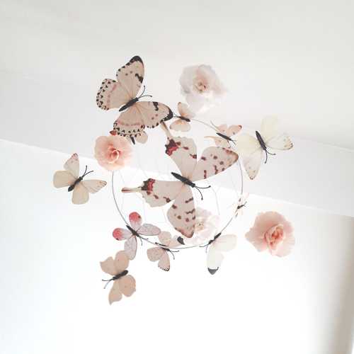 White Butterfly Mobile, Baby Mobile, Butterfly Nursery Mobile, Baby Girl Mobile, Crib Mobile, Enchanted Nursery, Ceiling Butterflies