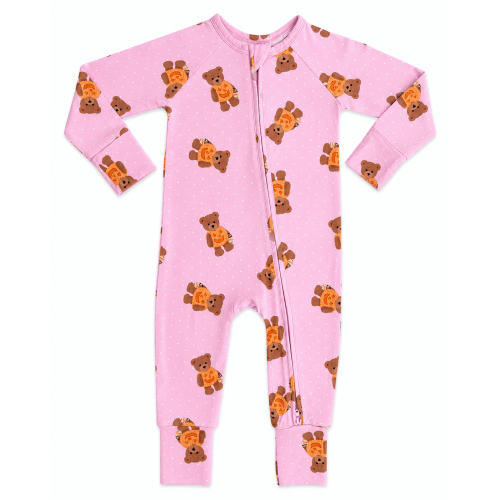 Polka Dot Little Boo Bear Zipper Romper