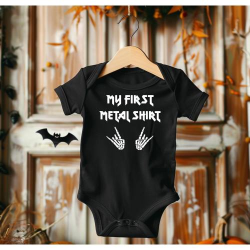 Heavy Metal Fans Baby Shower Gift Idea- My First Metal Shirt Baby Bodysuit for New Baby Gift-Metal Mama Gift- Rocker Mom Baby Gift
