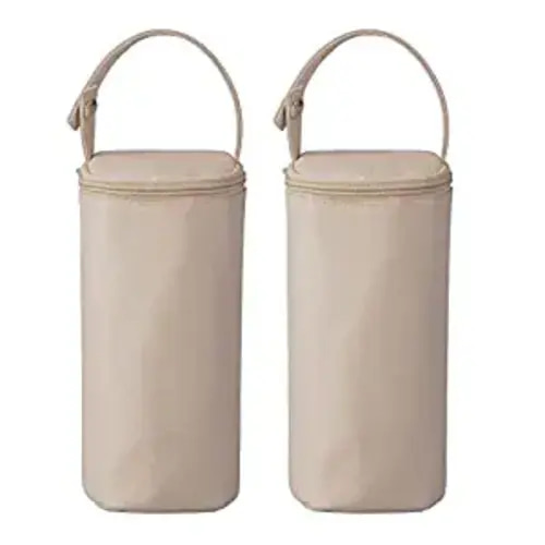 Bellotte Insulated Baby Bottle Bags (2 Pack) - Travel Carrier, Holder, Tote, Portable Breastmilk Storage - beige