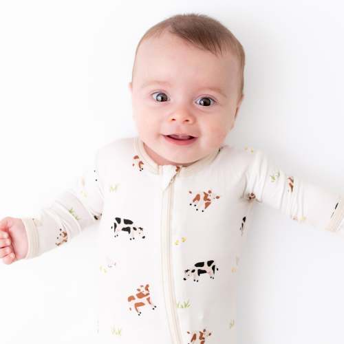 Cow Zippered Footie