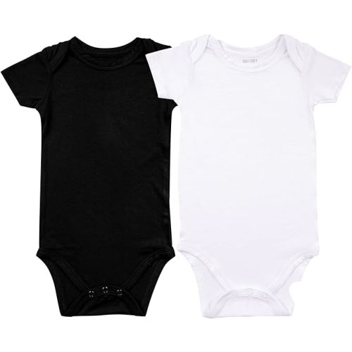 GUISBY Baby Short Sleeve Bodysuits, Rayon Summer Newborn Infant Boys Girls 0-24 Months