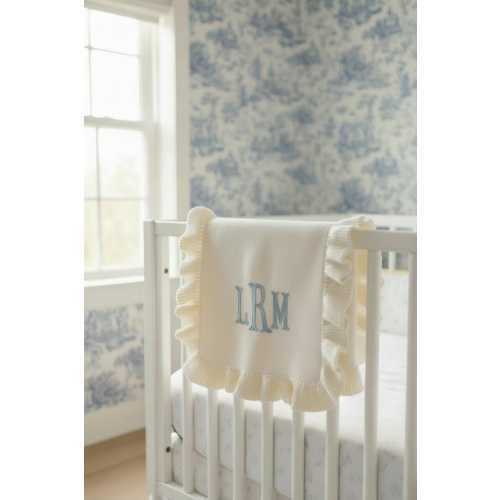 Embroider Baby Blanket Monogram Infant Gift Personalized Newborn Baby Shower Keepsake New Mom Gift Grandson Throw Blanket Name Announcement
