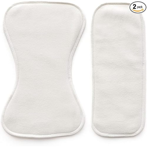 Esembly Ultra Absorbent Overnight Hemp Cloth Diaper Booster Inserts with Stay-Dry Fleece – Reusable Nighttime Doublers for Heavy Wetters – Size 1, 1 Set (1 Contours and 1 Boosters)