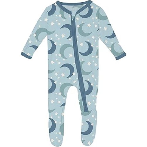 KicKee Zip-Up Footie for Babies & Toddlers – Viscose from Bamboo Sleepwear with Built-In Hand Covers and Grippy Feet