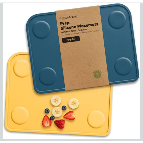 KeaBabies 2pk Silicone Placemats for Toddlers, Kids - 12x9 Non Slip Suction Baby Silicone Placemat for Restaurants, Dining Table,Travel, Easy to Clean,Food Grade/BPA-Free,Small Baby Table Mat(Valiant)