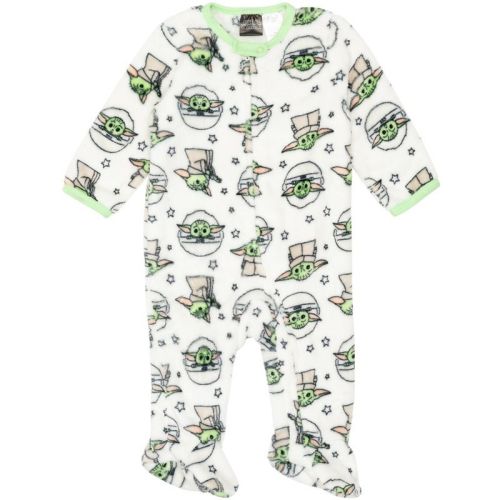 Star Wars The Mandalorian The Child Infant Baby Boys Zip Up Sleep N' Play White 18 Months