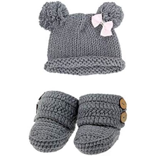 Knit Crochet Baby Booties Newborn Socks Handmade Shoes Deep