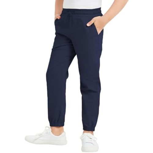 QBK Pull on Stretch School Uniform Pant Jogger Pants for Toddler to Youth Boys and Girls