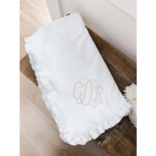 VINE MONOGRAM RUFFLE BLANKET – Caprilina