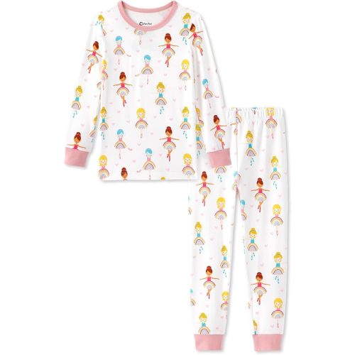 PATPAT Toddler & Kids Pajama Sets with Bamboo Viscose, Snug Fit Pjs for Girls, All-Season Comfort Sleepwear, Ages 2-12 Years