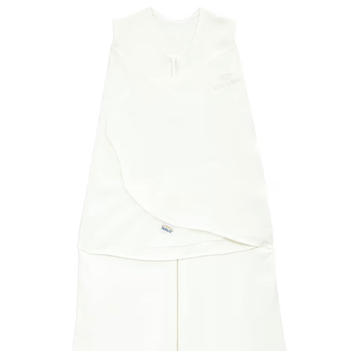 HALO 100% Cotton Sleepsack Swaddle, 3-Way Adjustable Wearable Blanket, TOG 1.5, Natural, Newborn, 0-3 Months