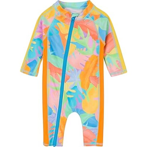SwimZip Girls' Long-Sleeve UPF 50+ Swimsuit for Baby, Toddler, & Little Girls
