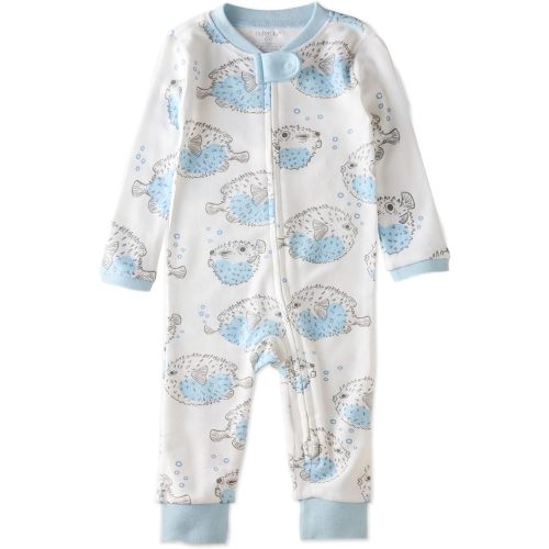 Butterblu Shadow Sleep & Play Baby Pajamas 100% Organic Cotton Two Way Zipper Sleeper Pajamas for Baby Boys & Girls