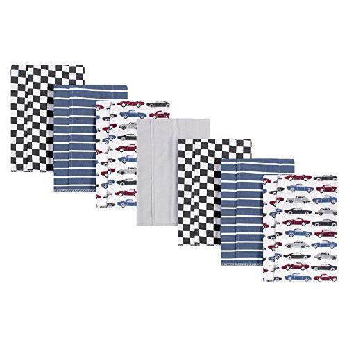 Hudson Baby Unisex Baby Cotton Flannel Burp Cloths, Vintage Cars, One Size