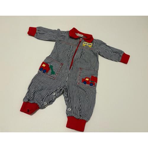 Vintage Baby Striped Train Jumpsuit