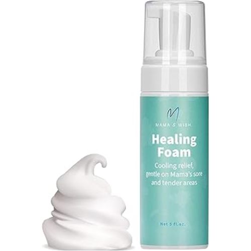 Mama & Wish Witch Hazel Perineal Healing Foam - Postpartum Essentials - Medicated Postpartum Spray for Perineal Relief - Postpartum Care and Recovery, Hemorrhoid Perineal Spray, After Birth Essentials (5 Fl Oz (Pack of 1))