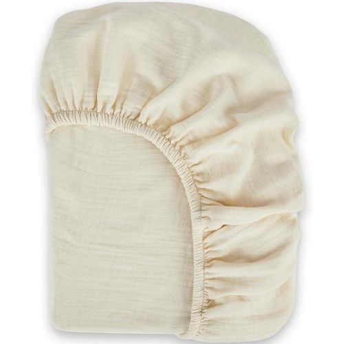 Bioweaves Organic Cotton Muslin Crib Sheet, GOTS Certified Fitted Crib Mattress Sheet, Extra Soft & Breathable for Toddler, Baby Boys & Girls, 52" x 28”, 8 Inch Pocket, Natural