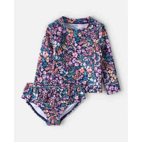 Baby Girl 2-Piece Floral Long-Sleeve Rashguard Swimsuit Set | Carter’s Oshkosh Canada