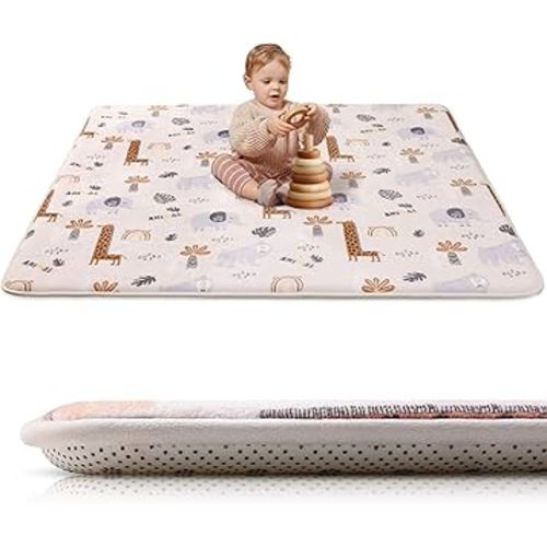 Baby Play Mat for Floor,1.2" Thick 50x50 Playpen Mat,Safe Padding Tummy Time Mats for Babies and Infants Toddlers,Cushioning Foam Mats for Kids Crawling,Non-Slip Baby Playmat,Yoga,Tatami,Nursery Rug