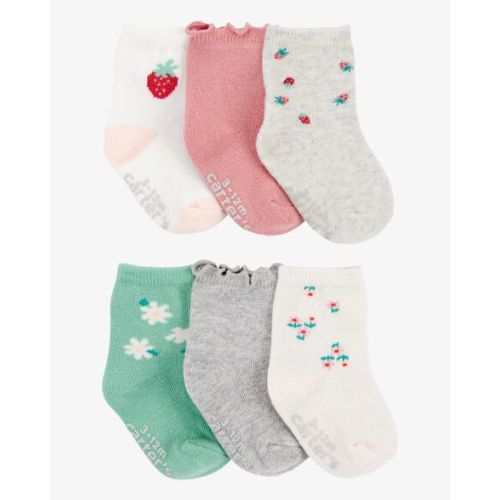 Baby 6-Pack Berry Flower Crew Socks - Carter's | Carter's