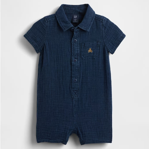 Baby Crinkle Gauze Pocket Shorty One-Piece | Gap